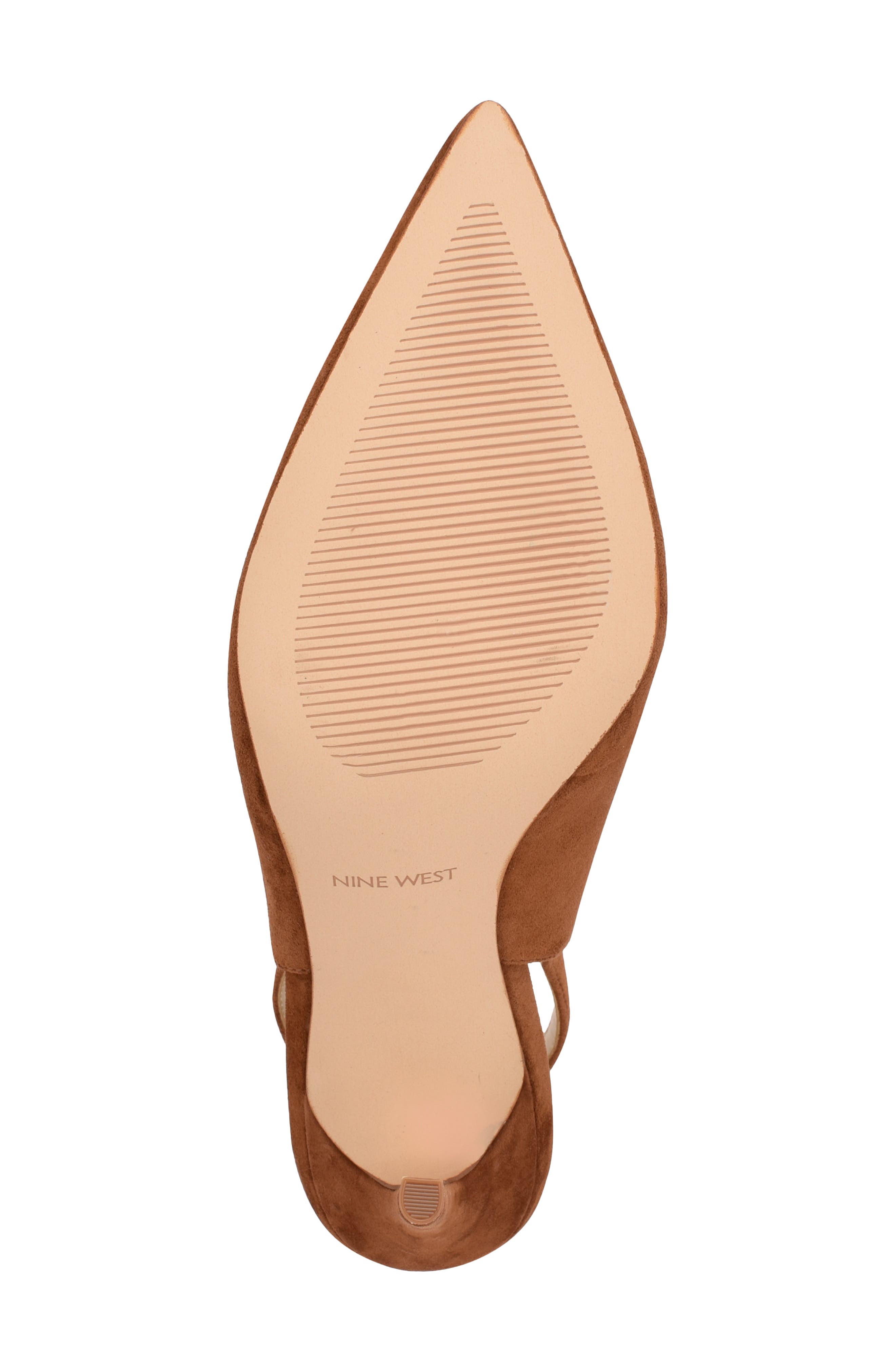 Feather Slingback Pump, Alternate, color, COGNAC SUEDE