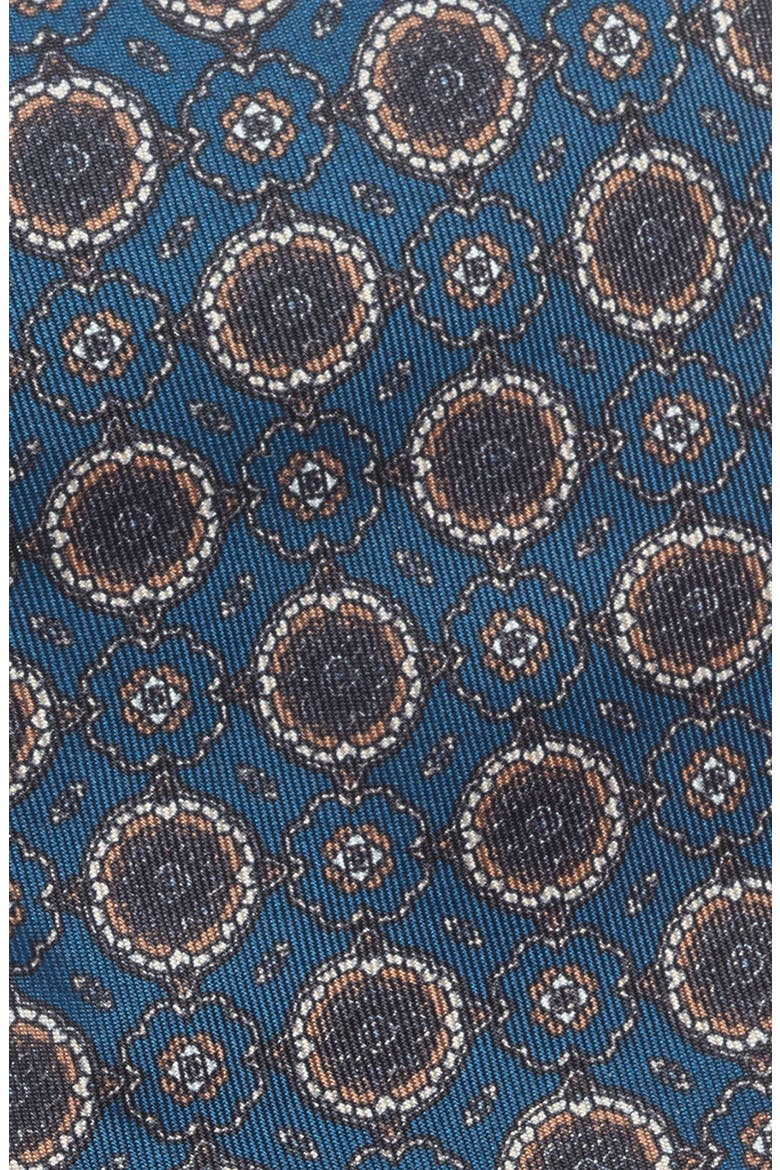 Cromwell Medallion Print Silk Tie, Alternate, color, NAVY