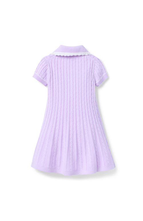 Janie And Jack Cable Knit Sweater Dress In Purple