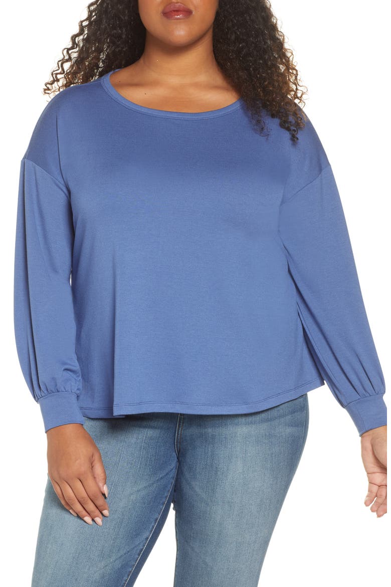 Bishop Sleeve Pullover, Main, color, DUTCH BLUE