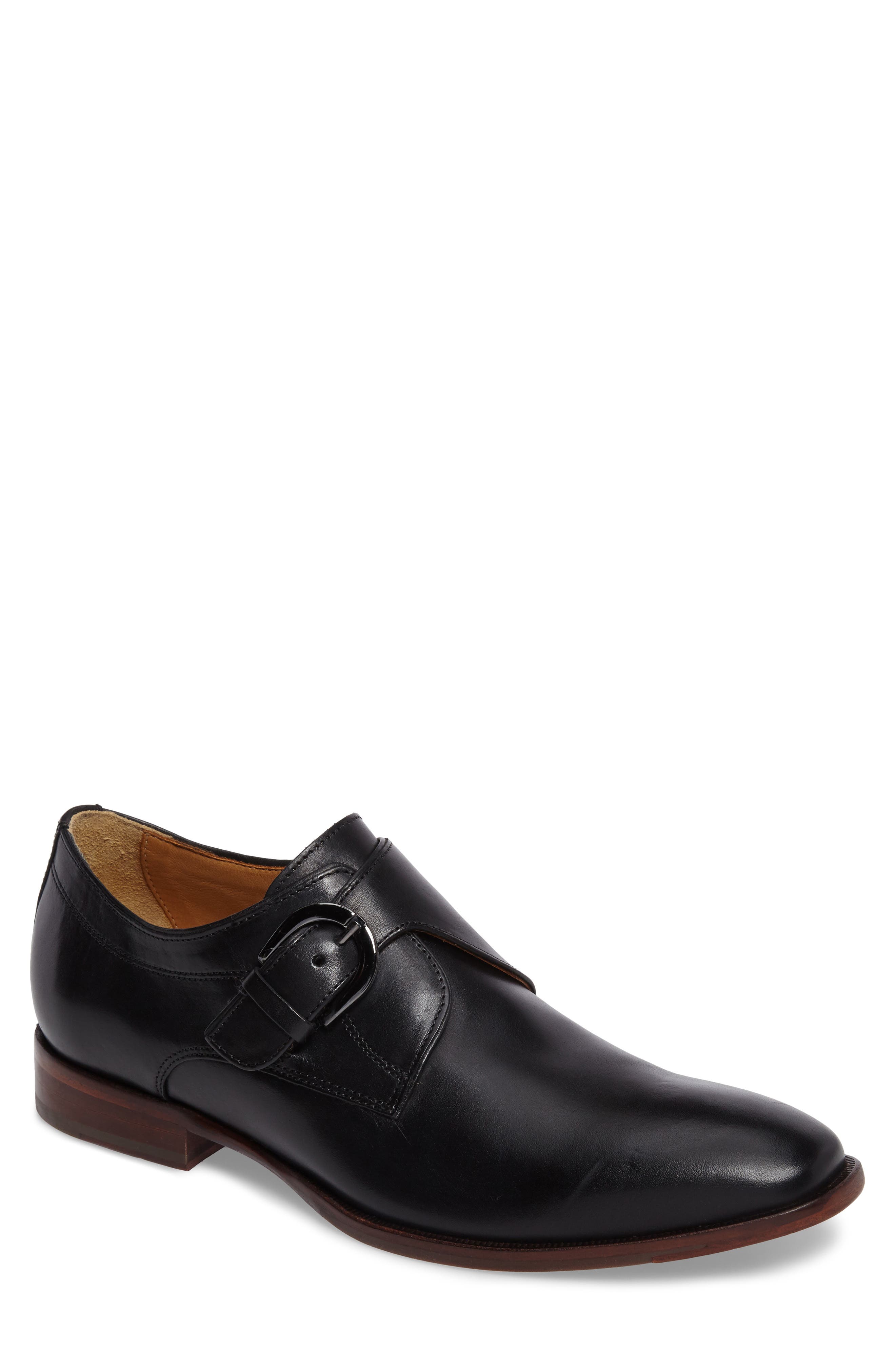 McClain Monk Strap Shoe, Main, color, BLACK