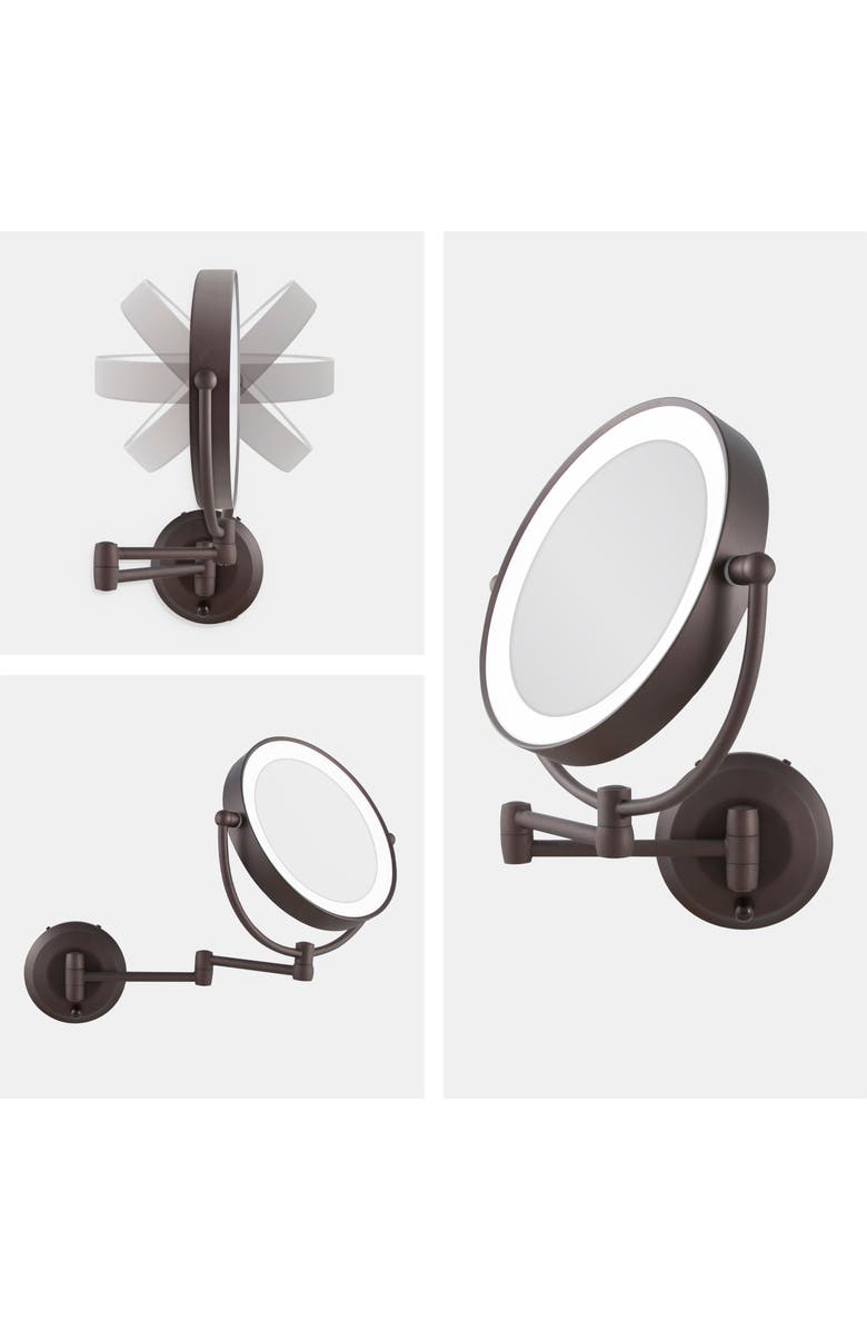 Zadro Lighted Wall Mounted Makeup Mirror with 10X/1X Magnification & Extendable Arm, Alternate, color, Oil-Rubbed Bronze