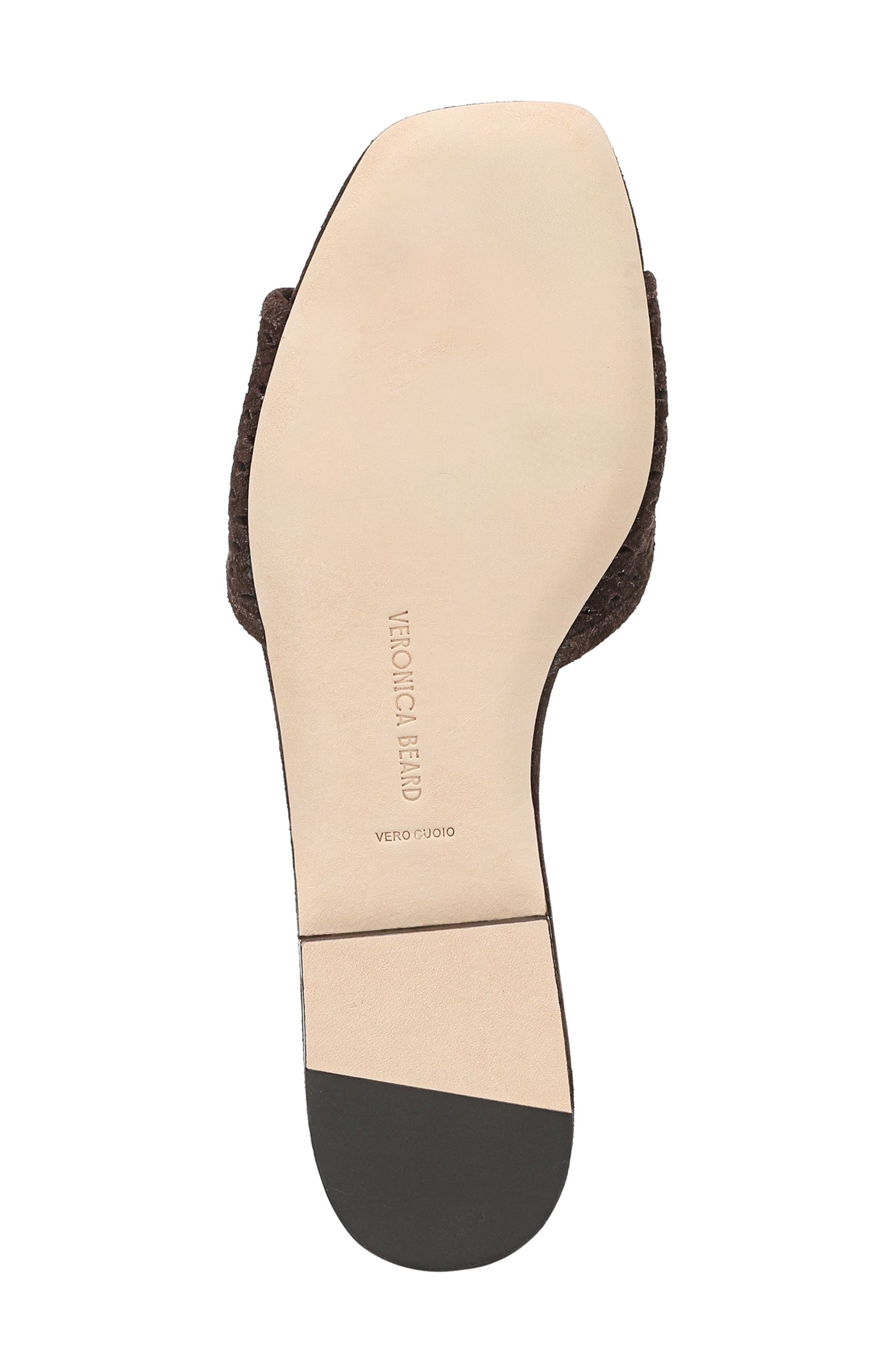 Veronica Beard Myla Perforated Slide Sandal, Alternate, color, Espresso