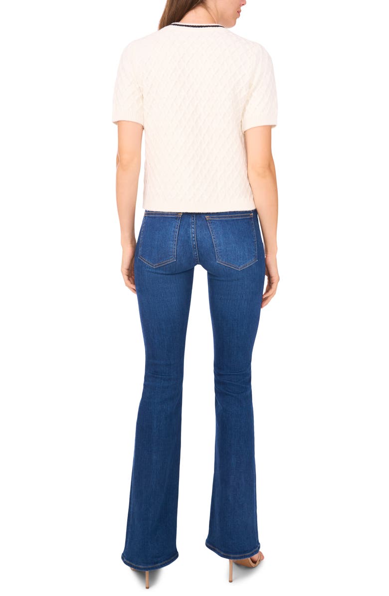 Halogen<sup>®</sup> Diamond Stitch Short Sleeve Sweater, Alternate, color, New Ivory