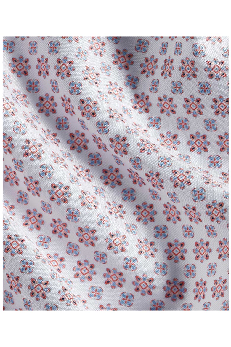 Neat Print Sport Shirt, Alternate, color, WHITE/ CORAL