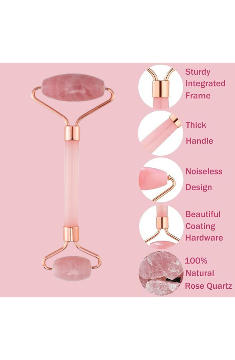 Lovery Rose Quartz Facial Roller 2-Pack, Alternate, color, Light Pink / Rose Gold