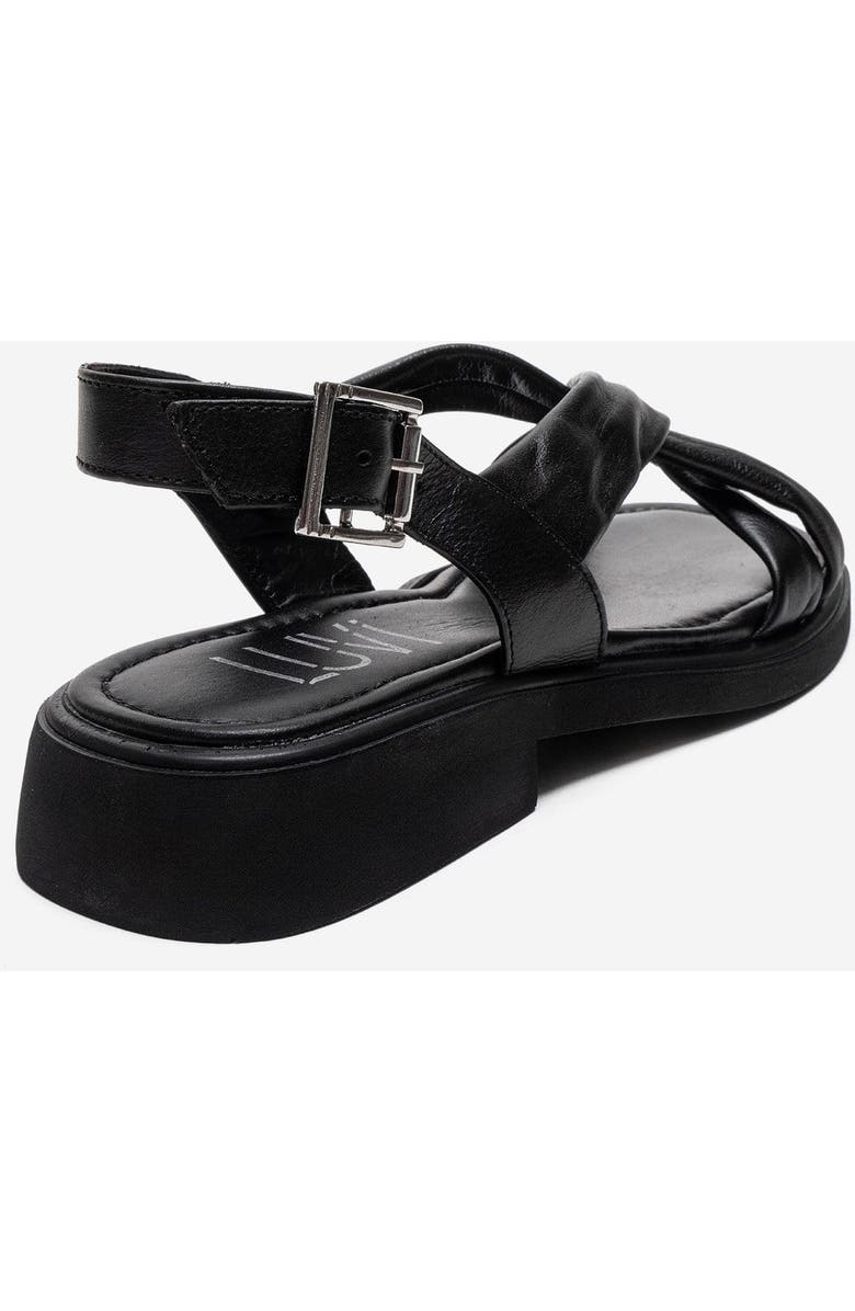 Forever & Always Shoes Frand Leather Crisscross Strap Sandal, Alternate, color, Black