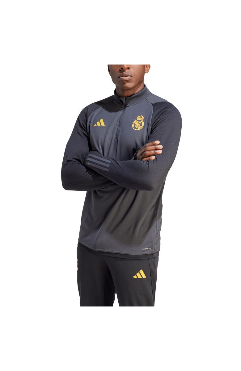 adidas Men's adidas Charcoal Real Madrid 2023/24 Training Quarter-Zip Top, Main, color,