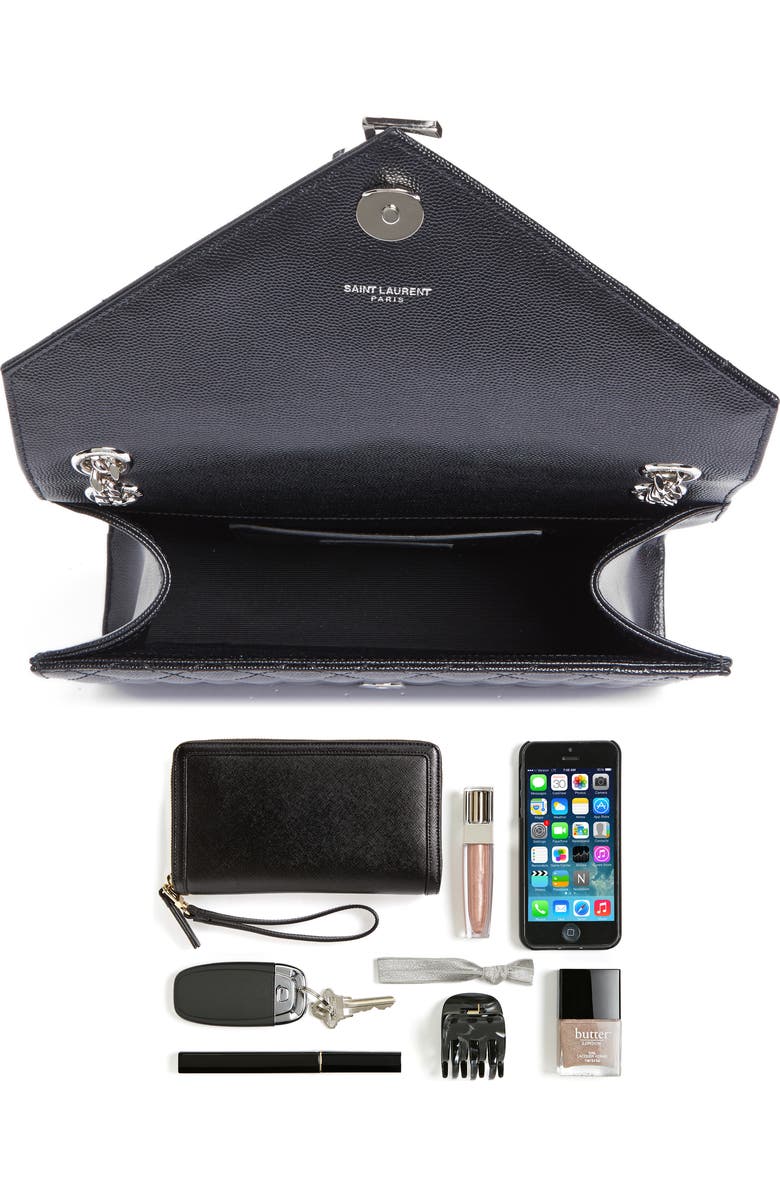 Saint Laurent Large Monogram Quilted Leather Shoulder Bag, Alternate, color,