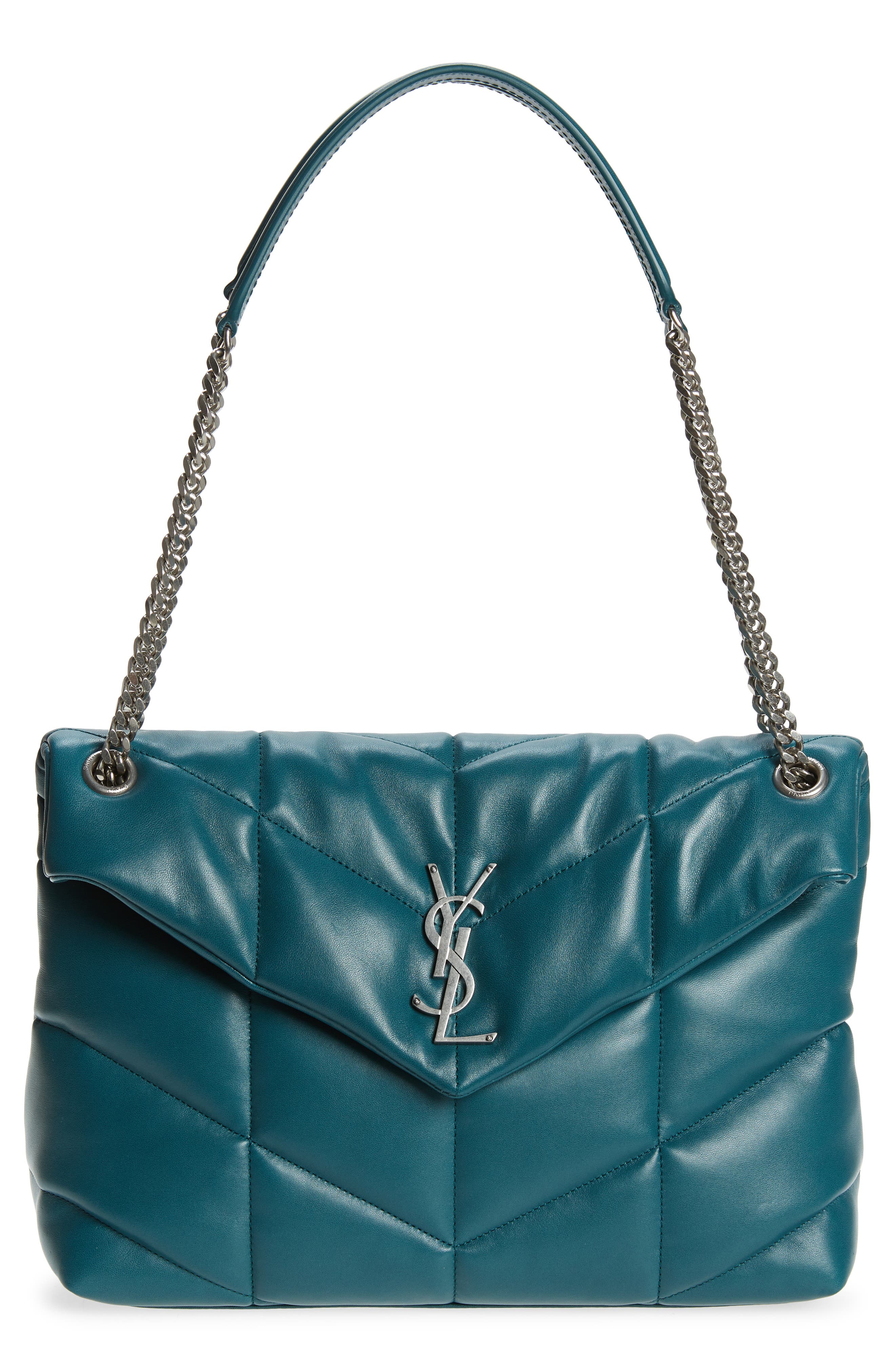 Saint Laurent Medium Loulou Puffer Matelassé Leather Shoulder Bag, Main, color, 