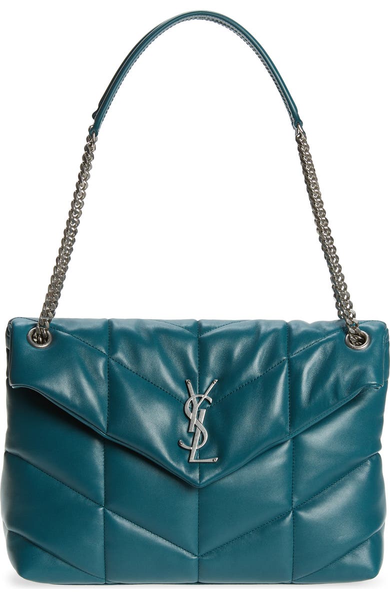 Saint Laurent Medium Loulou Puffer Matelassé Leather Shoulder Bag, Main, color,