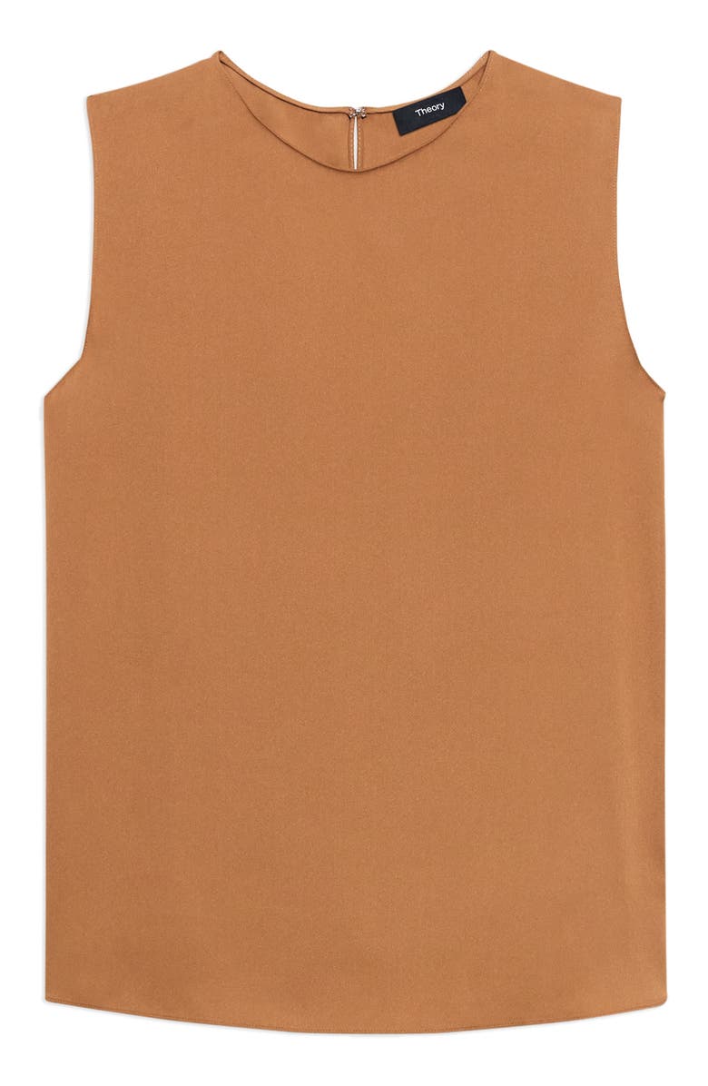 Theory Sleeveless Silk Blouse, Alternate, color, Bright Cognac