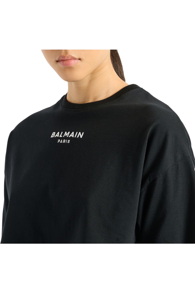 Embroidered Balmain Paris T-shirt, Alternate, color, black