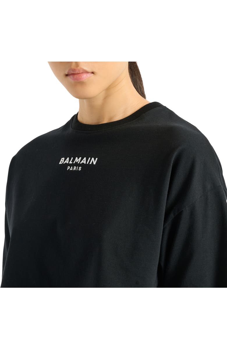 Balmain Embroidered Balmain Paris T-shirt, Alternate, color, Black