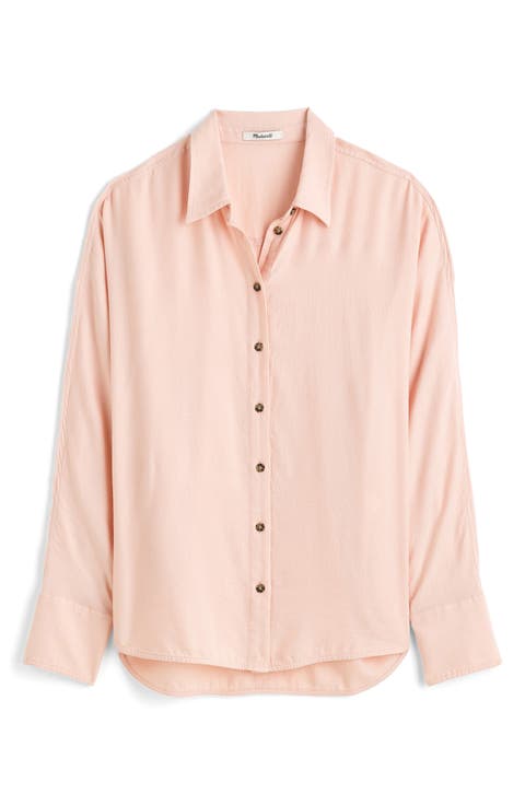 Heathered Flannel Dolman Button-Up Shirt