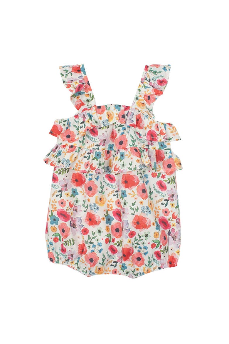 Dancing Petals Baby Romper, Main, color, Brown
