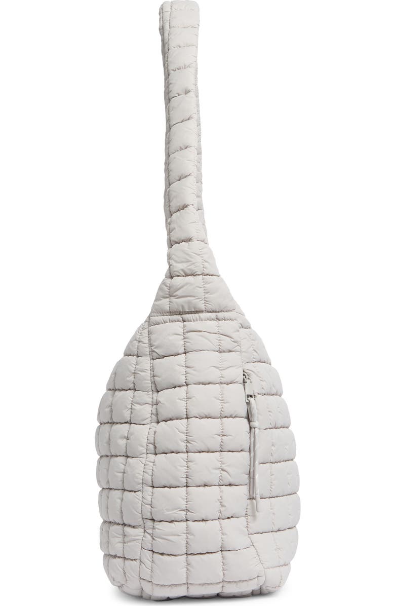 URBAN EXPRESSIONS HANDBAGS Square Quilt Nylon Hobo Bag, Alternate, color, Dove Grey