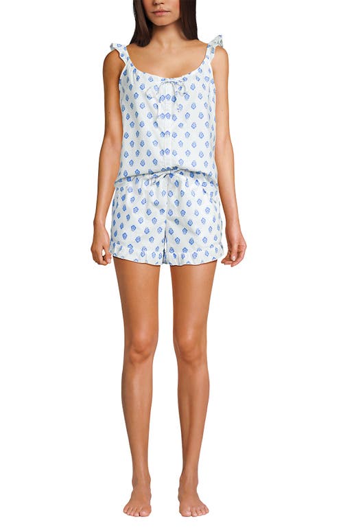 Lands' End Poplin 2 Piece Pajama Set