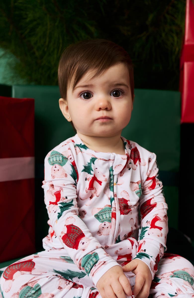 Posh Peanut Lachlan Fitted Convertible One-Piece Pajamas, Alternate, color, White