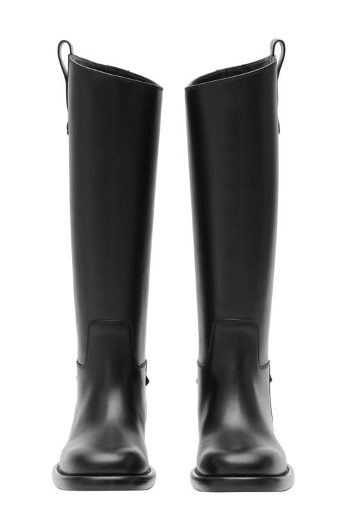 Burberry Cavalier Calf-leather Knee-high Boots In Black