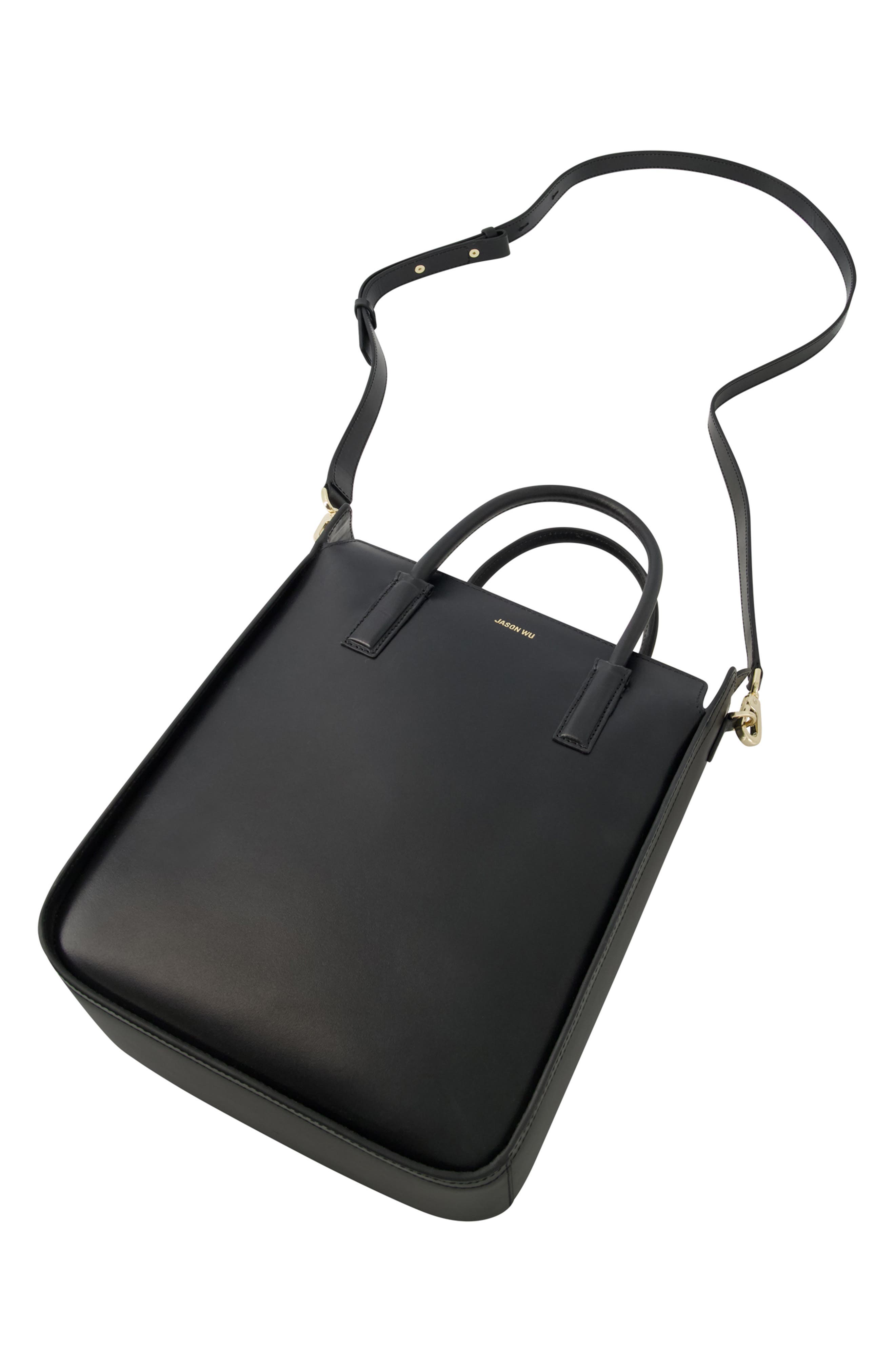 Structured Tote Bag with Zip Closure, Alternate, color, BLACK