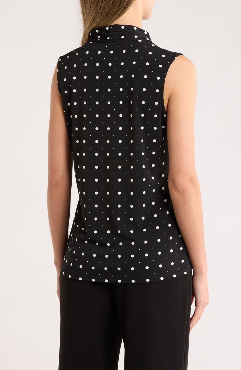 T Tahari Pleated Neck Sleeveless Top, Alternate, color,