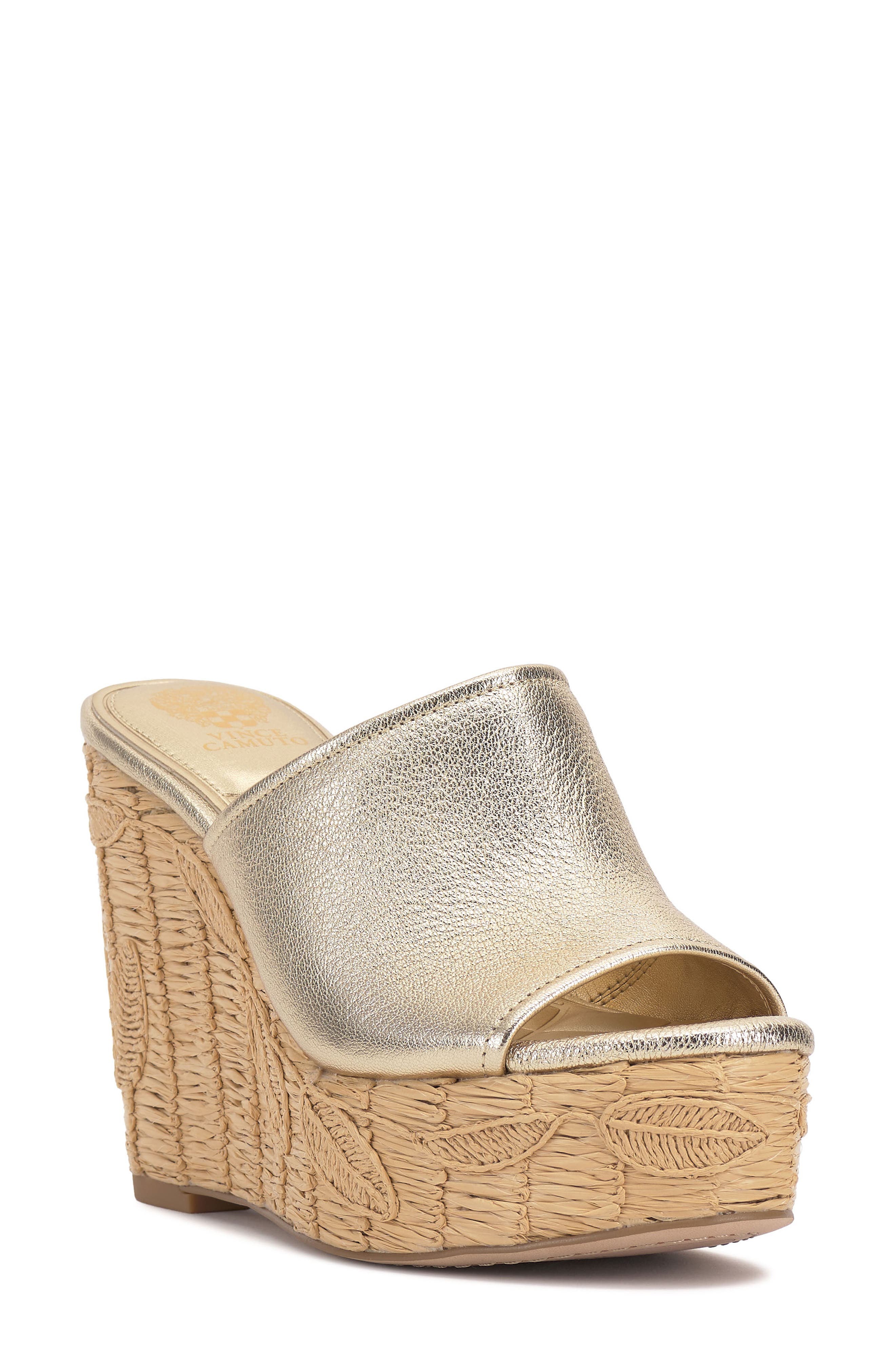 Vince Camuto Etta Platform Wedge Sandal, Main, color, Egyptian Gold