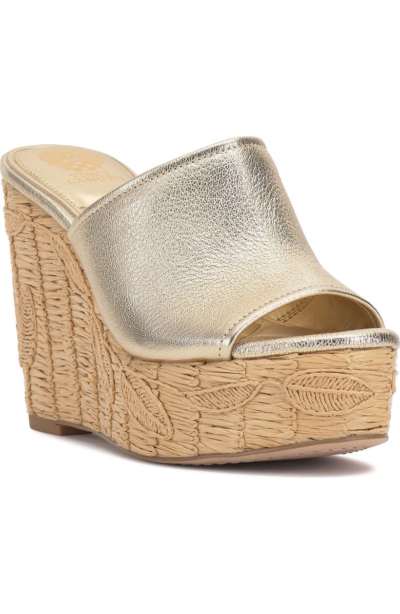 Vince Camuto Etta Platform Wedge Sandal, Main, color, Egyptian Gold