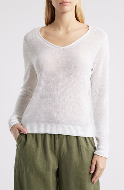 Cedar V-Neck Linen Sweater