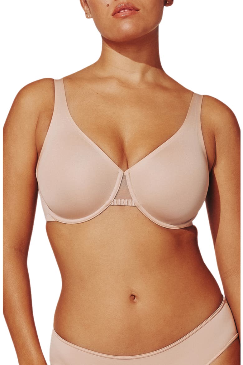 24/7® Classic Underwire Unlined Minimizer Bra, Main, color, TAUPE