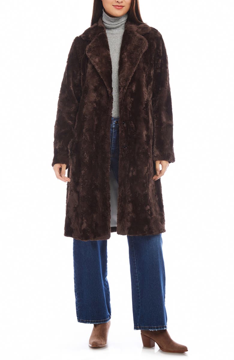 Karen Kane Faux Fur Coat, Main, color,
