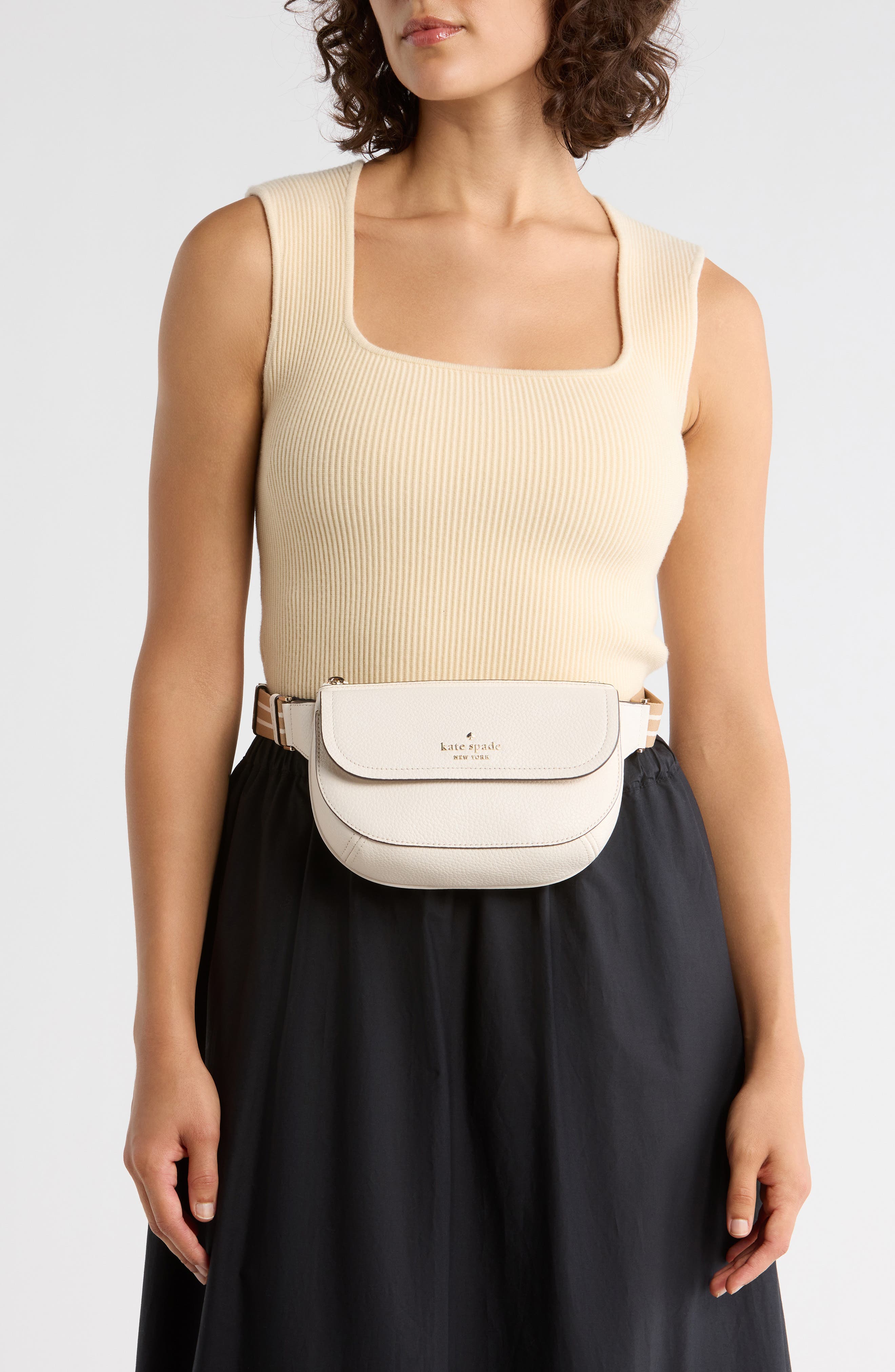 Kate Spade New York rose belt bag, Alternate, color, Parchment Multi