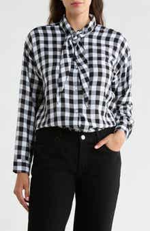 Tie Neck Button-Up Top