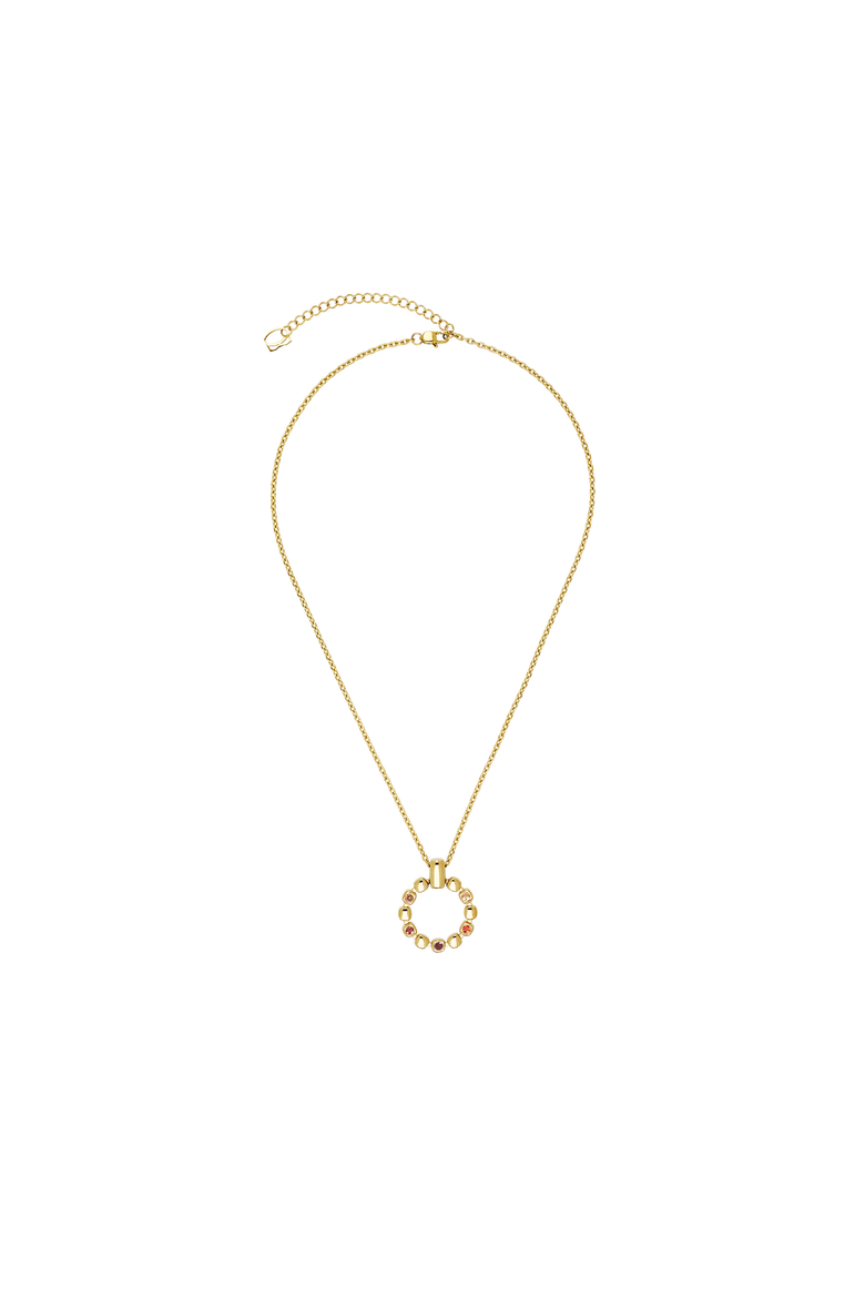 Necklace Soft Cube Circle Glow, Main, color, Sunset Gold