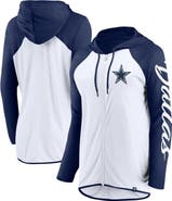 FANATICS Women's Fanatics White/Navy Dallas Cowboys Script Full-Zip Hoodie