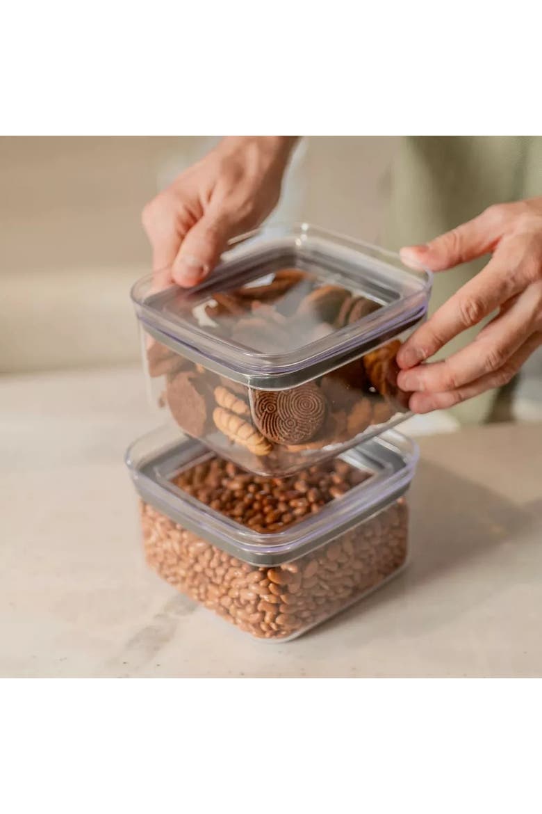 Airtight Clear Stackable Food Storage Container Set with Leak Proof Lid, Alternate, color, Clear