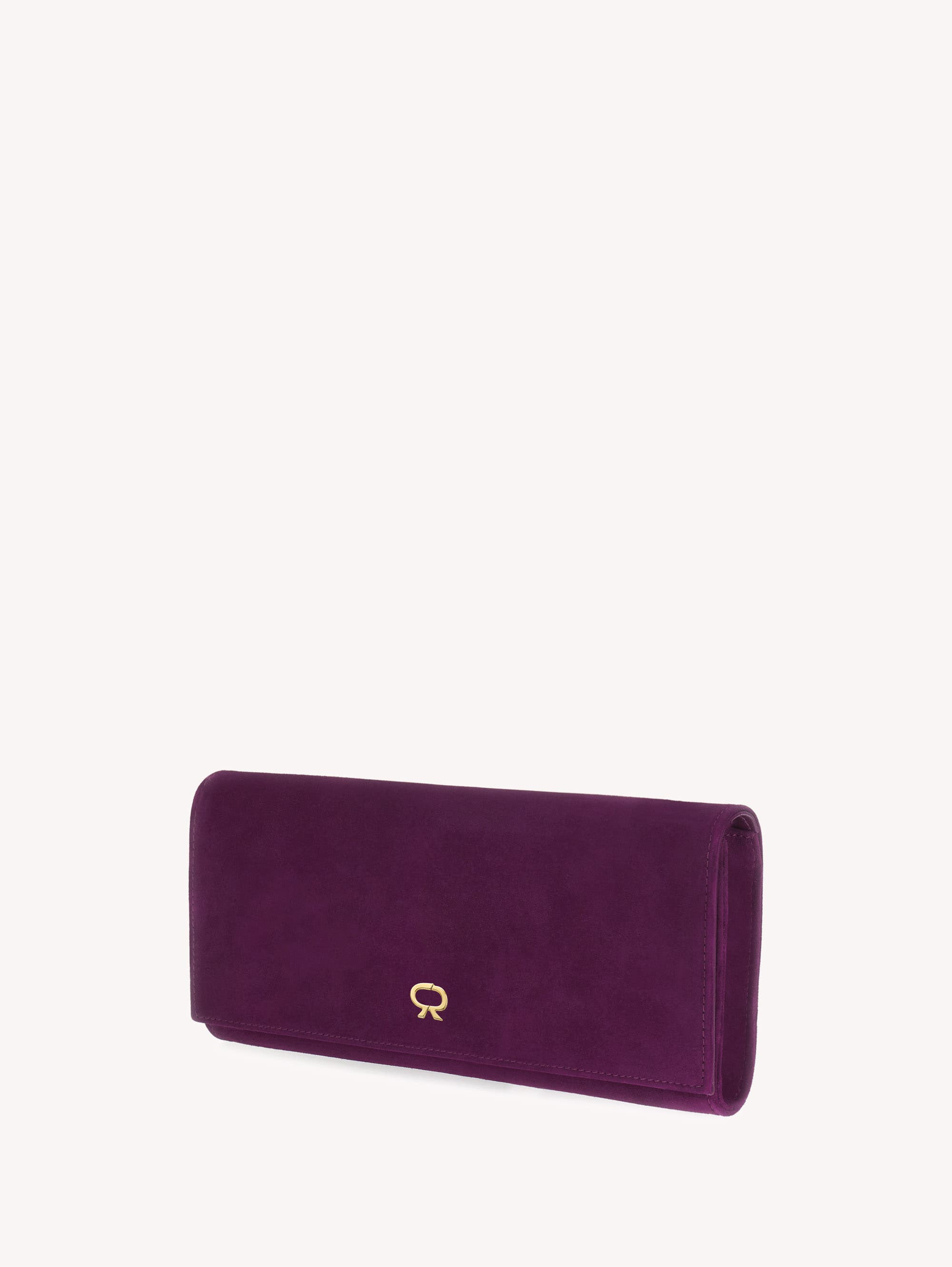 Monica Clutch Bag, Alternate, color, Purple Suede