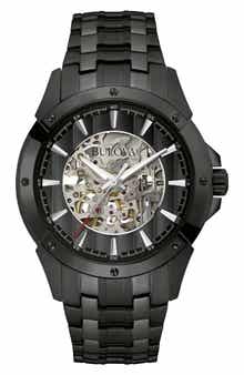 BULOVA Skeleton Dial Automatic Bracelet Strap Watch, 43mm