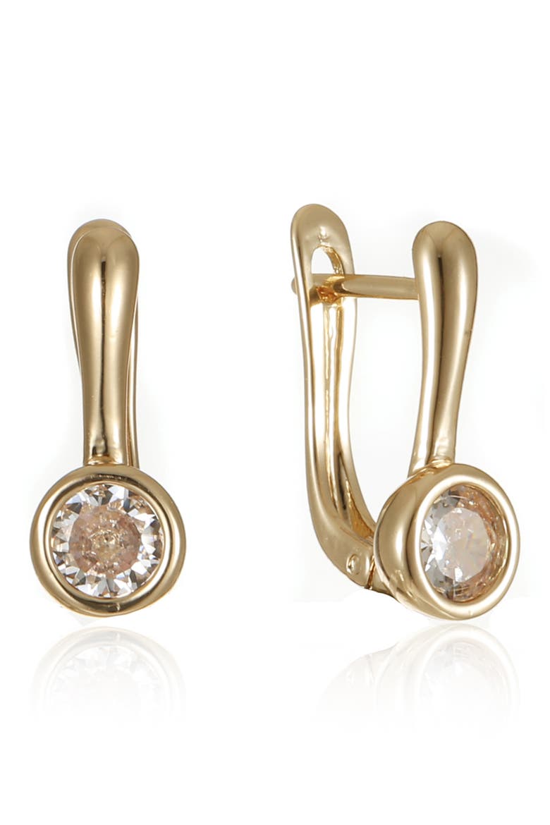 Cubic Zirconia Drop Earrings, Main, color, GOLD