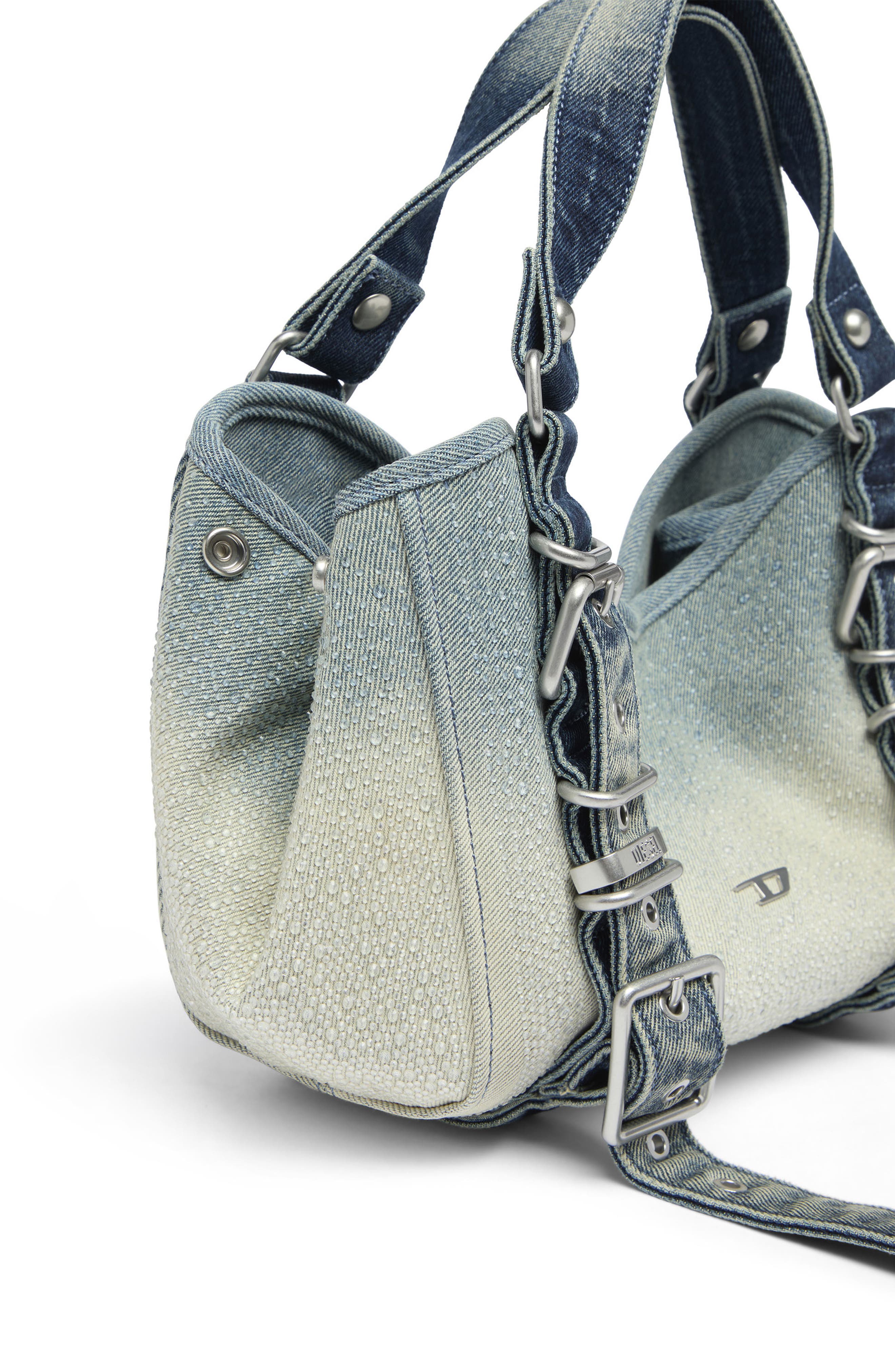 D-One Small Denim Top Handle Bag, Alternate, color, MEDIUM BLUE