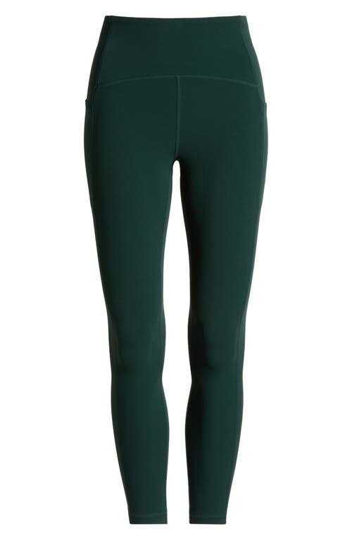 Zella Studio Luxe High Waist Pocket 7/8 Leggings In Green