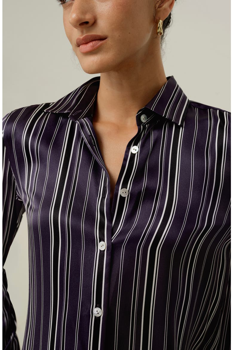 Women's Amethyst Regular Silk Shirt, Alternate, color, Amethyst