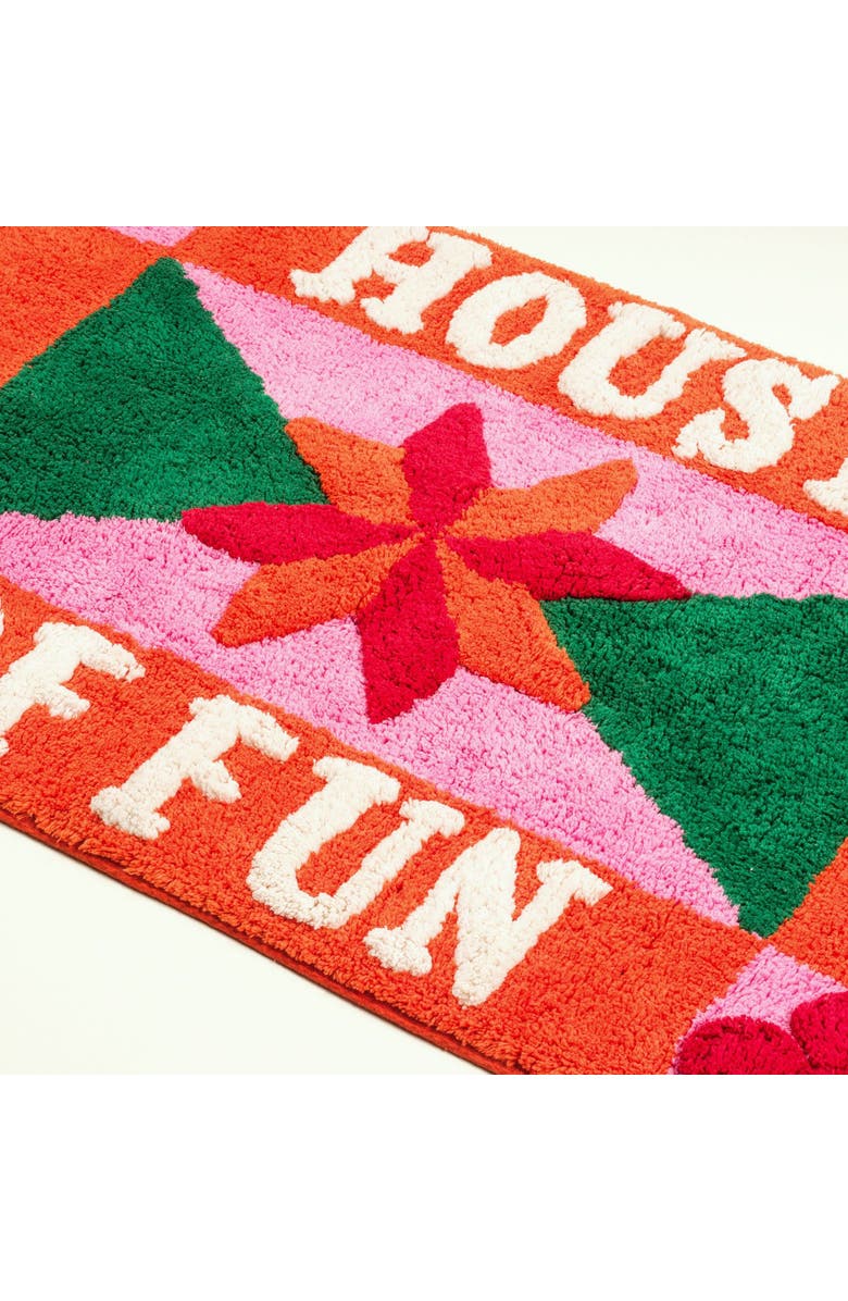 Zsa Zsa Zsu Punjab Tasseled 100% Cotton Bath Mat 24X35 In Fun, Alternate, color, Red