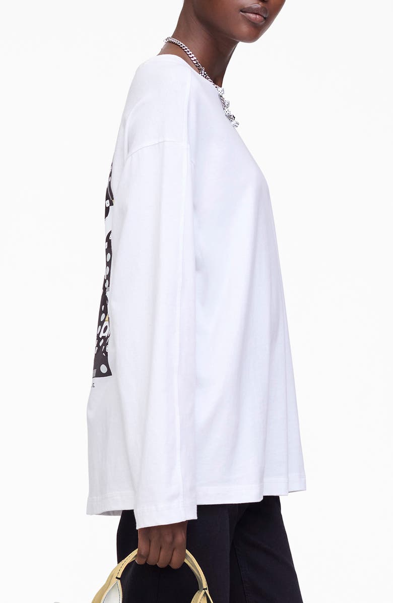 Marc Jacobs Patchwork Dice Long Sleeve Graphic T-Shirt, Alternate, color, White Multi
