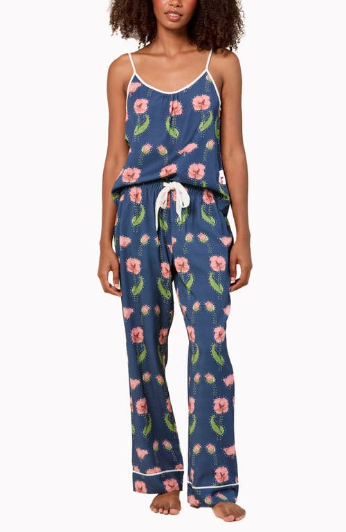 Katie Kime Rhinestone Flower Pant Set In Blue