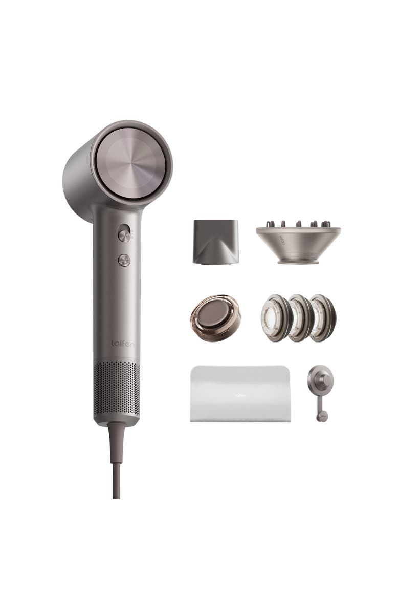Swift 4 Hair Dryer with 2 Nozzles, Bag and Diffuser, Main, color, Grey