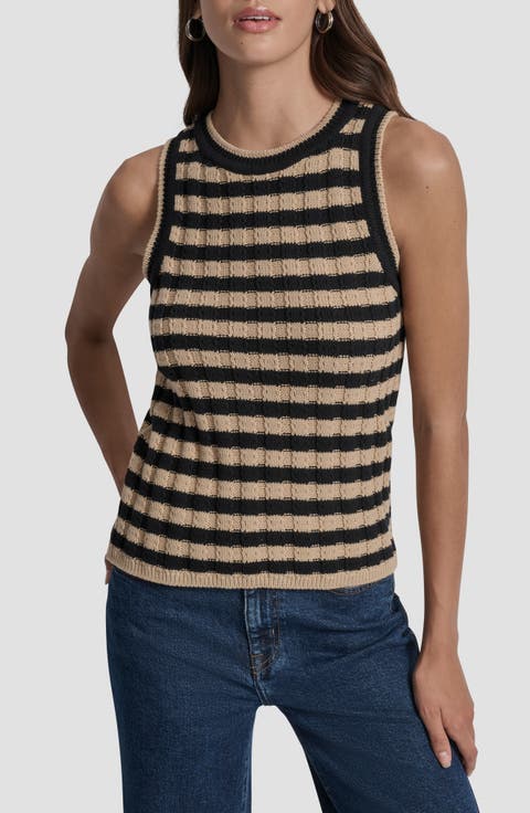 Stripe Rib Knit Sleeveless Top