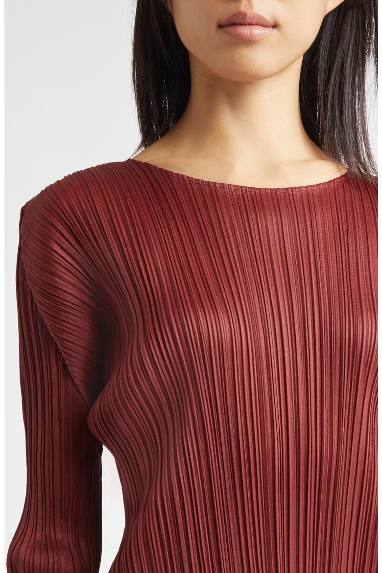 Monthly Colors December Pleated Top, Alternate, color, BROWN RED