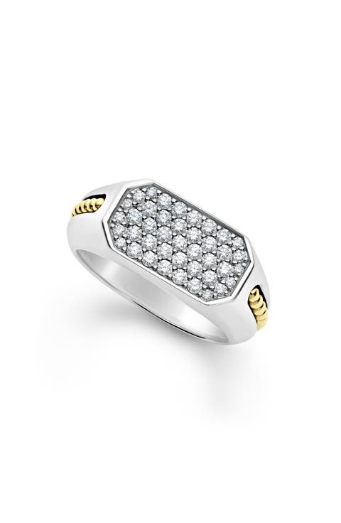 Anthem Pavé Diamond Signet Ring