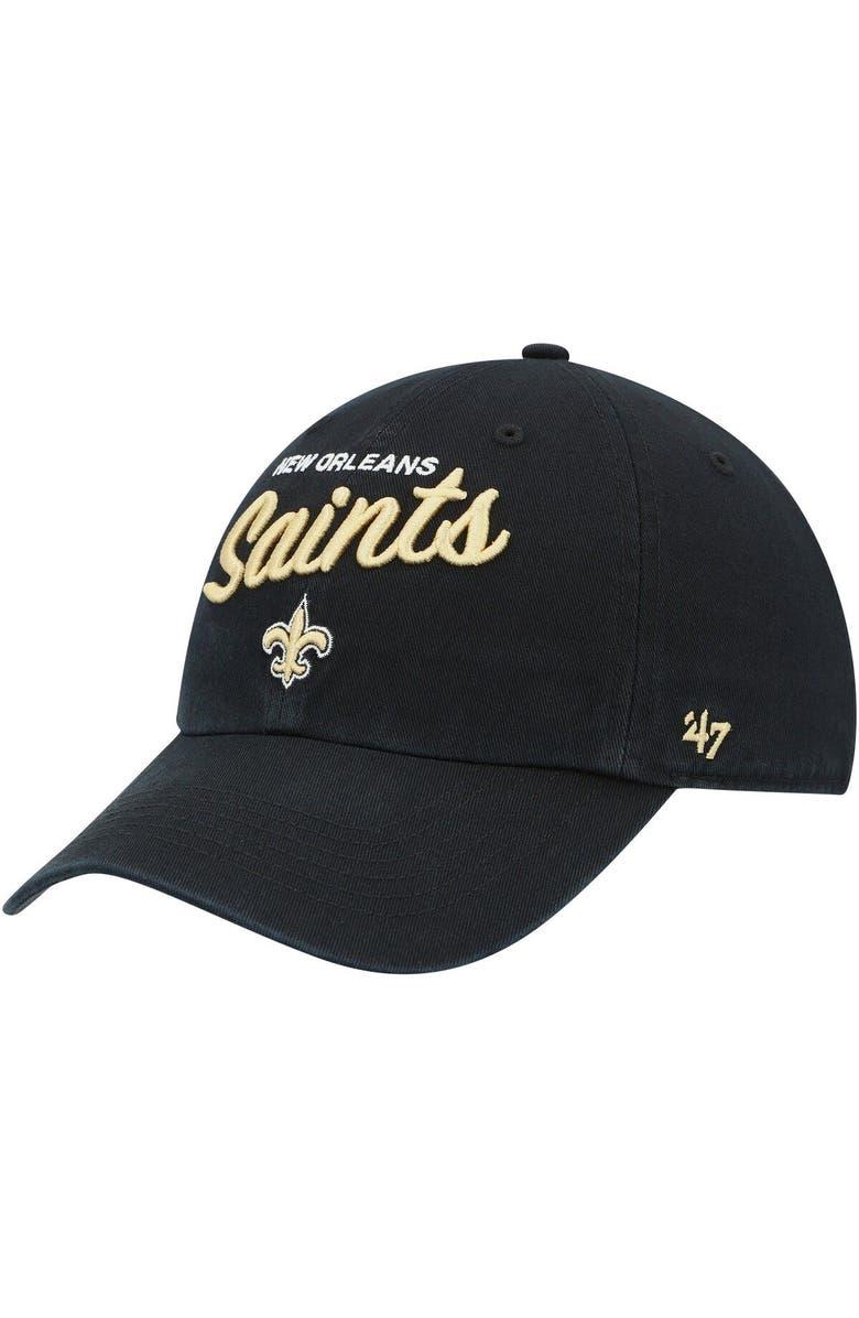 '47 Women's '47 Black New Orleans Saints Phoebe Clean Up Adjustable Hat, Alternate, color, 